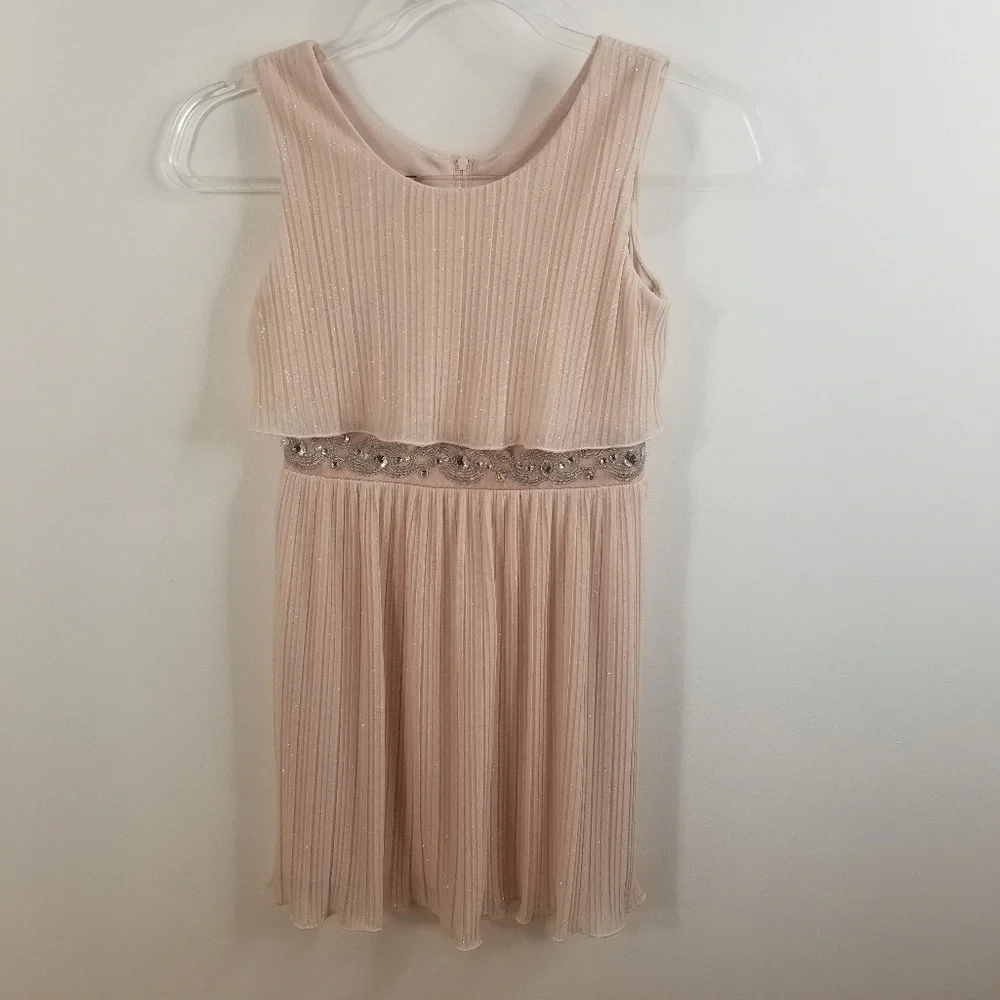 BCX Girl blush pink embelished dress size 8